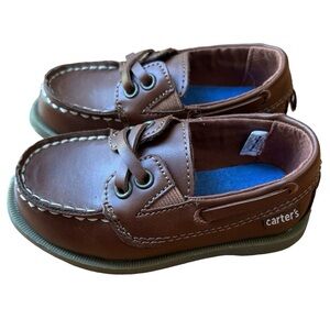 NWOT Carters Toddler Boys BAUK Brown Casual Boat Shoes Size 6M